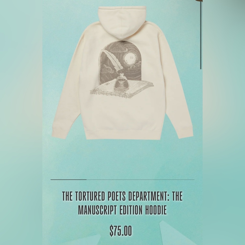The Tortured Poets Department Manuscript Edition Hoodie - Cream